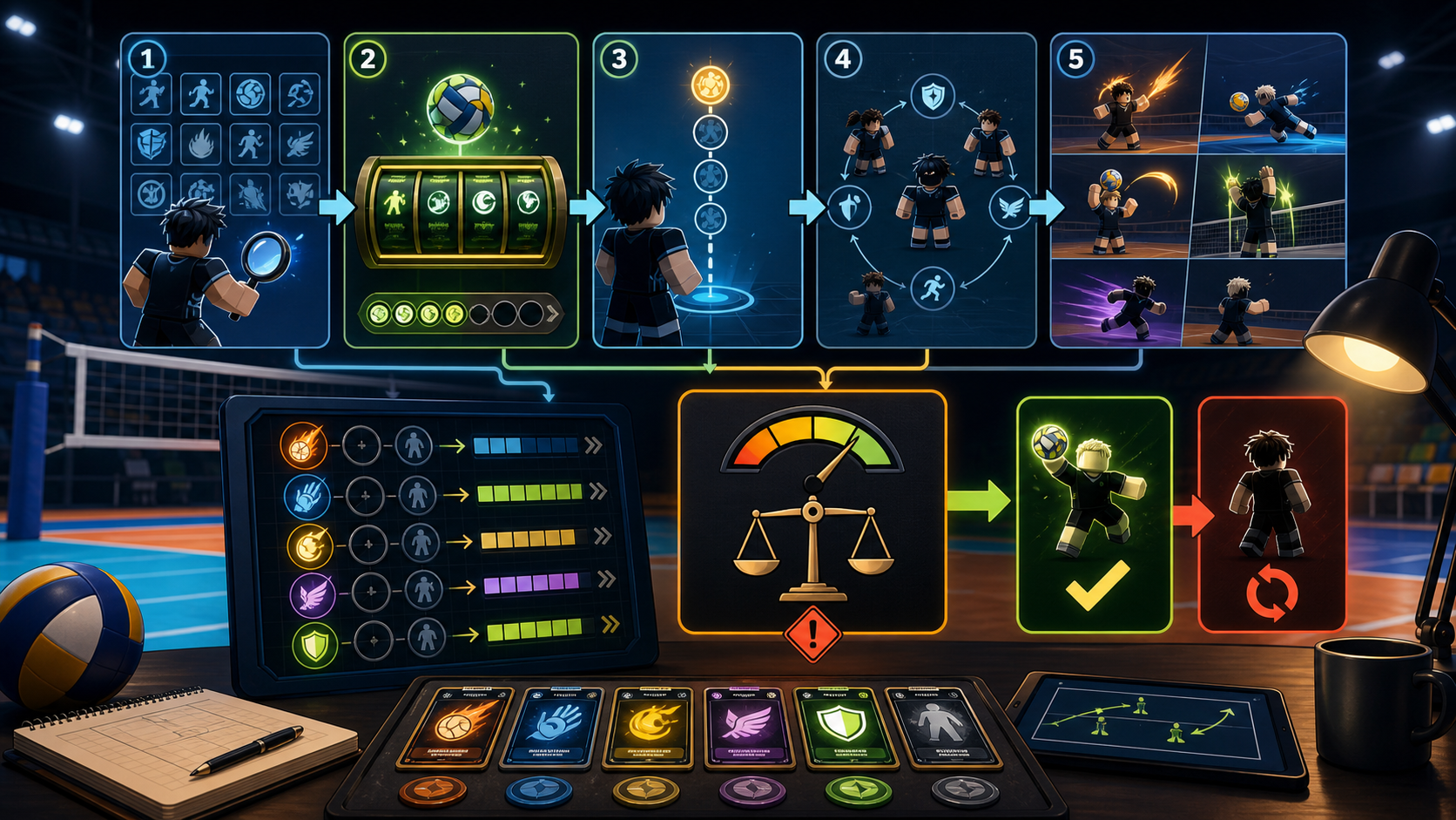 Illustrated Volleyball Legends abilities source snapshot board