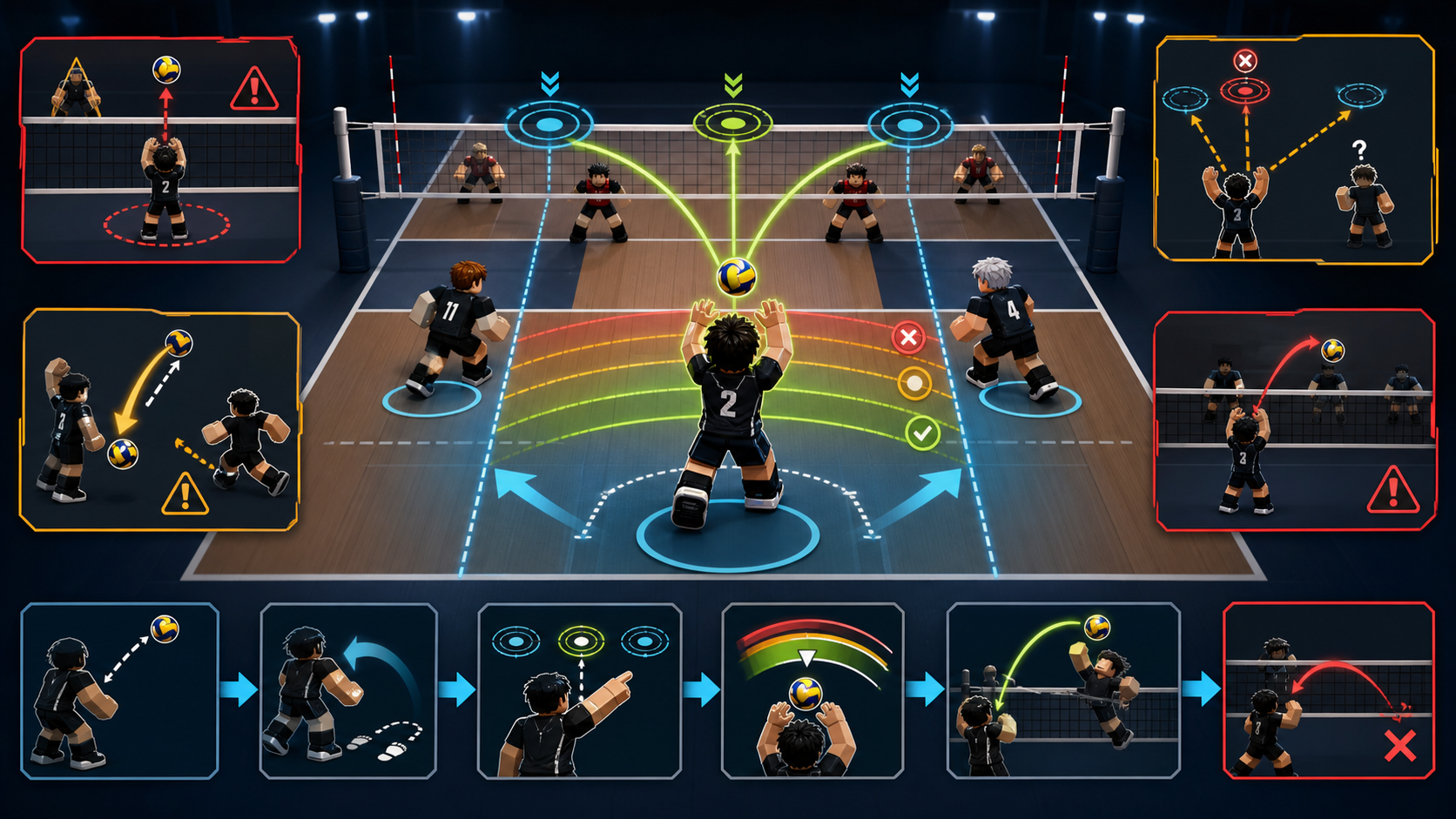 Illustrated Volleyball Legends set height target board