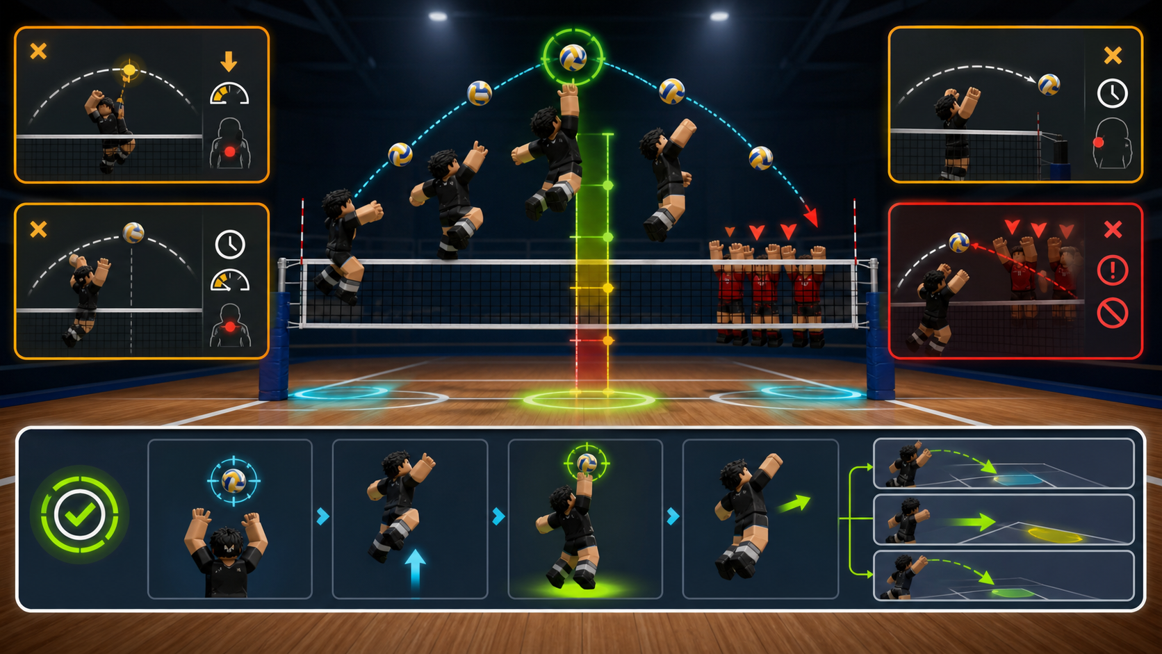 Illustrated Volleyball Legends spike timing contact board